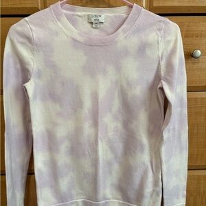 J.Crew light purple and white tie dye Teddie sweater